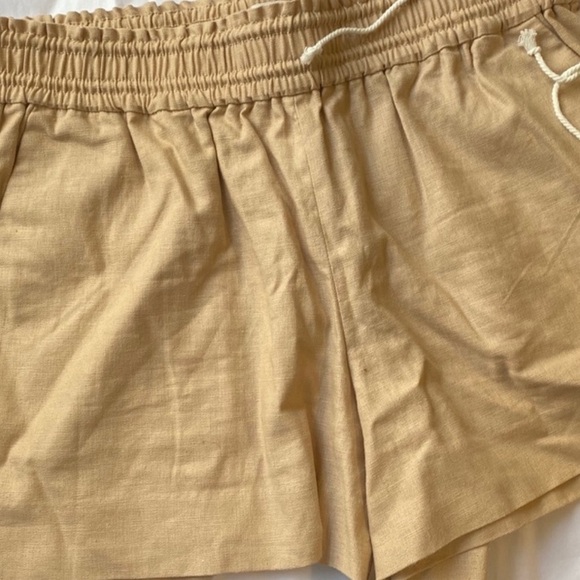 NWT J Crew tan elastic  waist linen shorts Sz Xs - Picture 1 of 10